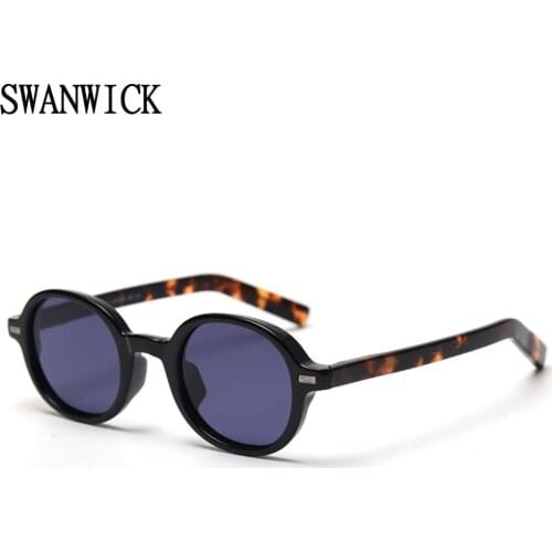 Swanwick retro polarized sunglasses for men blue black oval sun glasses women TR90 frame acetate accessories Summer hot seller