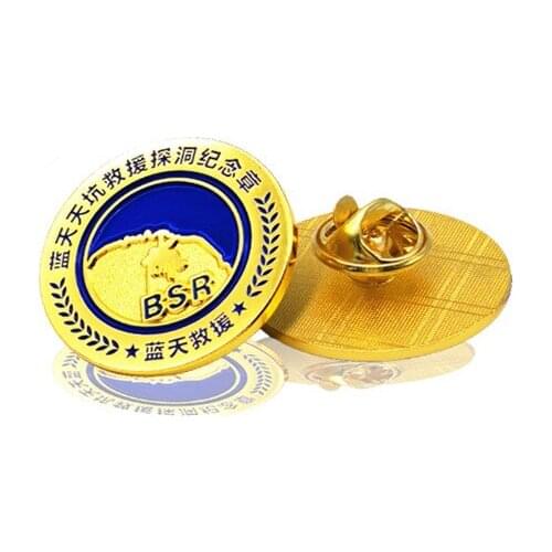 Wholesale custom commemorative badge hot round gold plated gold badges
