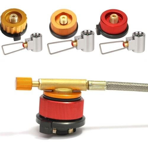 Outdoor Camp Hiking Stove Burner Adaptor Split Burner Furnace Converter Connector Gas Cartridge Tank Adapter Refill Gas Shifter