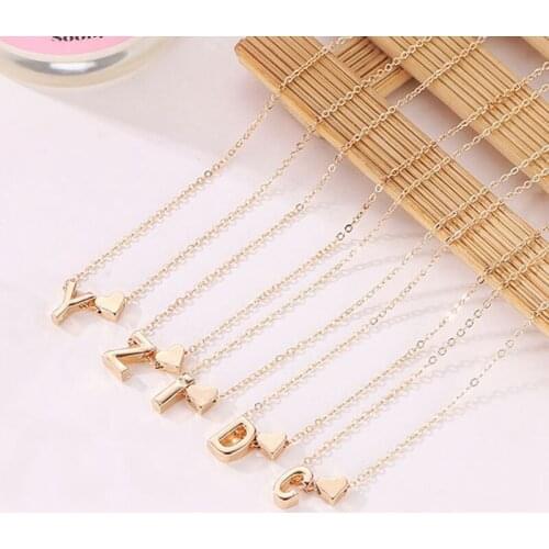 Tiny Gold Color Initial Necklace Letter Necklace Statemant Necklaces Pendant For Women Girls Best Birthday Gift
