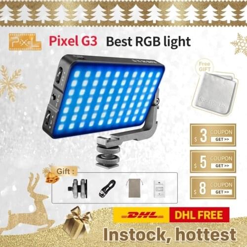 Pixel G3 RGB Video Light with Integrated Tilt Bracket PK Pixel G1S Godox Aputure for Youtube Tiktok Photography studio