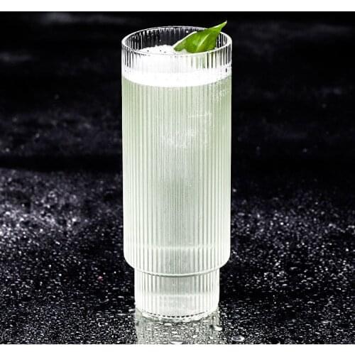 Simplicity Striped Glass Creative Cocktail Glass Japanese Style Beer Cups Mojito Whisky Wine Set Household Restaurant Drinkware