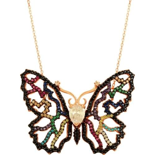 Silver Butterfly 2020 New Trend Fashion Charm Super Luxury Jewelry Women Necklace Butterfly Charm 925 Sterling Silver