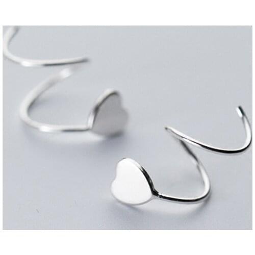 REETI 925 Sterling Silver vertical bar Wedding Heart Dangle Earrings For Women Silver Earrings Party Fashion Jewelry