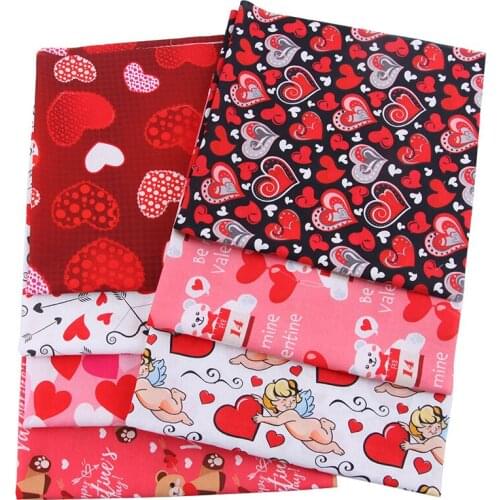 Red Heart Series Valentines Day Cotton Fabrics Patchwork Sewing Bedding Digital Printing Home Decor Upsholstery Fabric Material