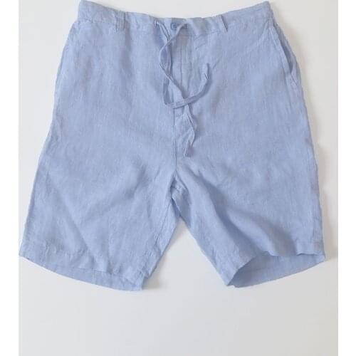 Summer Men Casual Linen Shorts Elastic Waist Lace Up Wide Loose Shorts Boys Loose Streetwear Pants Thin Short Beach Shorts Hot