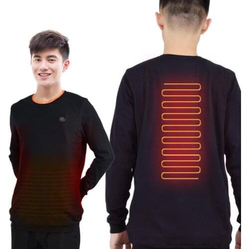 Riding Heating Sweatershirt Intelligent Heating Sweater Winter Ski Heated Jacket Men Electric USB Heating Thermal Underwear Set