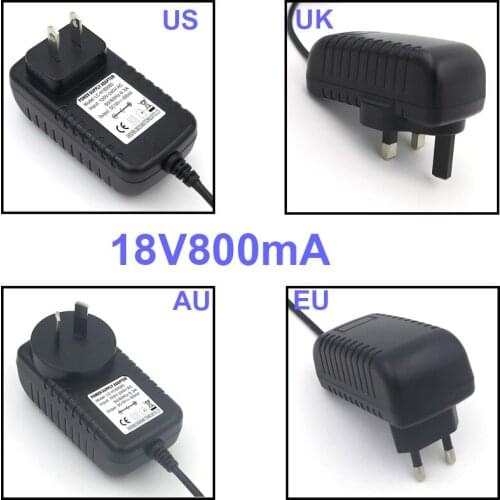 VORED 1PCS 18V 800mA US/EU/UK/AU Plug Converter Security door alarm Power Supply Adapter Charger DC 5.5*2.1mm Free Shipping