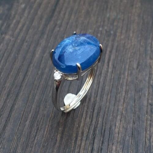 CSJ natural bluestone adjustable rings red 925 sterling silver oval cut 13*18mm fine jewelry womans best for engagement gift