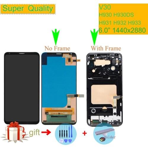 ORIGINAL For LG V30 LCD H930 H930DS H931 H932 H933 VS996 LS998U US998 LCD Display Monitor Touch Screen Digitizer with Frame 6.0"