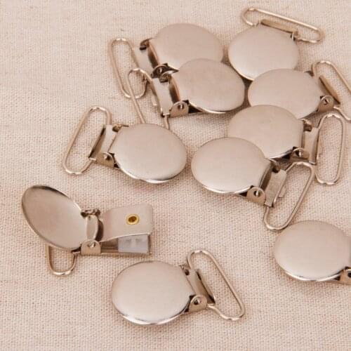 10pcs Round Lead Free Suspender Bib Pacifier Dummy Clip Buckle Ribbon Sewing 1inch