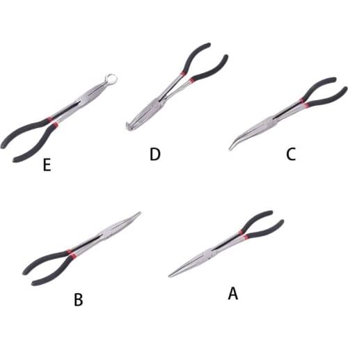 11" Extra Long Reach Nose Duckbill Pliers 90 /45/25 Degree Straight Needle Tool