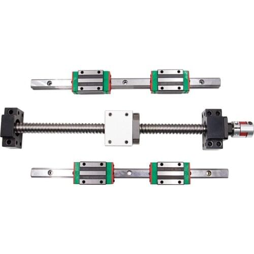 15mm Square linear guide rail HGR15 300/350/400mm linear rail+ball screw SFU1605 +supporter BK12 BF12 CNC parts