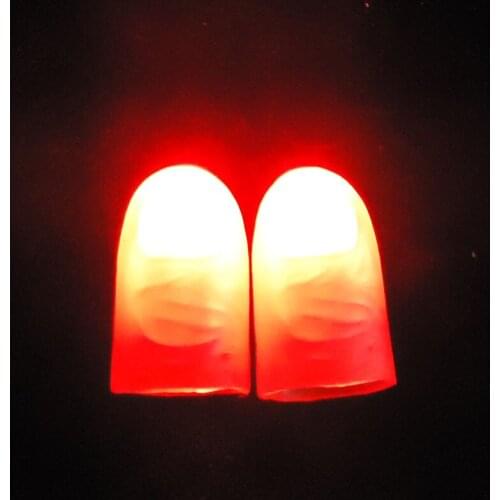 2 Pieces Magic Light Up Finger Fingers LED Tricks Thumb Props