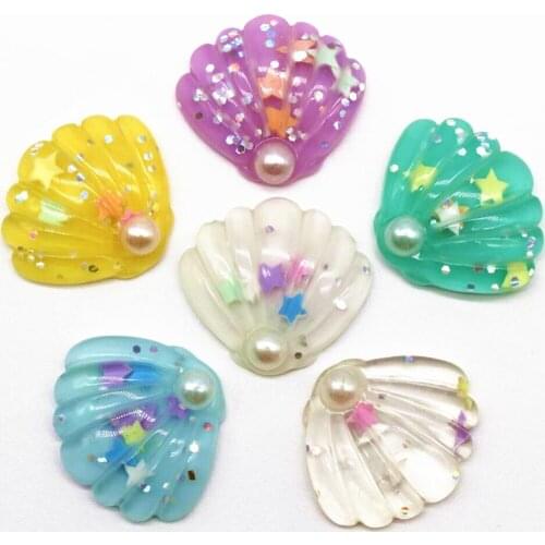 28*25mm shell resin DIY handmade materials decorative accessories pendant with five-pointed star