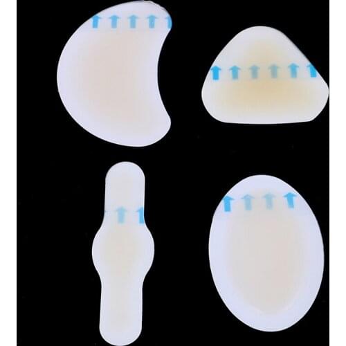 4pcs/set Gel Anti-wearing Heel Sticker Pedicure Patch Adhesive Hydrocolloid Blister Plaster 4 Types Silicone Soft Heel Sticker