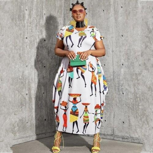 Short Sleeve African Dresses For Women 2021 Vetement Femme Dashiki Print Africa Dress Clothes Dashiki Ankara Dresses Ladies