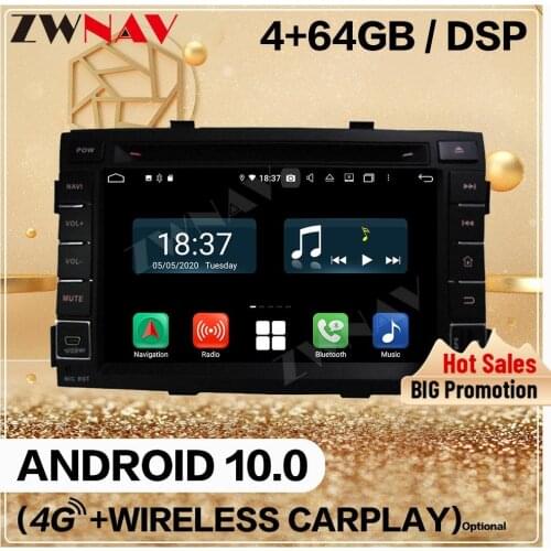 4+128GB Carplay 2 Din For KIA SORENTO 2010 2011 2012 Android 10 Multimedia Screen Car Audio Radio GPS Navi Head Unit Auto Stereo