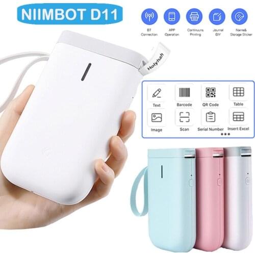 Niimbot D11 Wireless Bluetooth Mini Thermal Label Printer Pocket Label Maker Price Tag Planner Thermal Printer For Android iOS