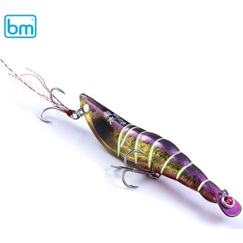 Bm 2021 New shake shrimp hard baits Sinking Pencil Minnow Bass glowing wobblers Fishing lures 7.5mm 12.5g fishing accessories