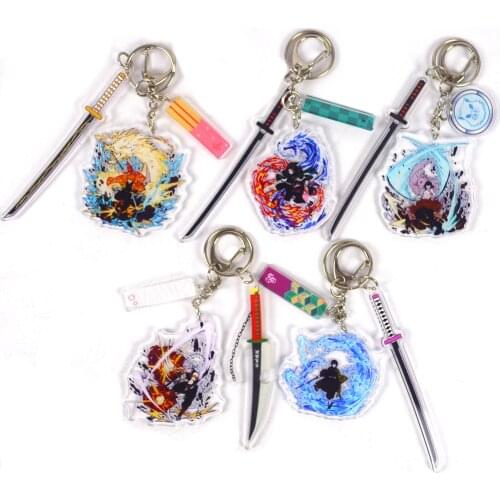 Demon Slayer Keychain Cute Cartoon Figure Doll for Girls Bag Charms Car Pendant Keyrings Boy girl birthday gift