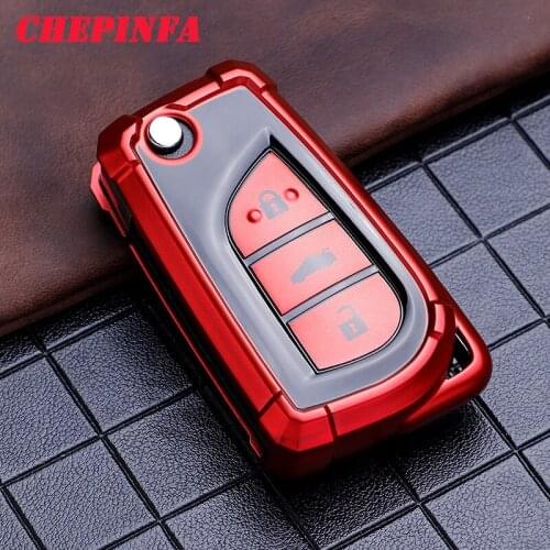 TPU Car Key Case Full Cover Protect Shell For Toyota Hilux Corolla avensis Prado Fortuner RAV4 CHR Protection Key Shell Skin Bag