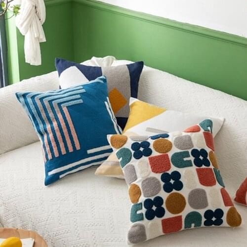 45x45cm Decorative Cushion Cover Cute Dots Embroidery Pillow Cover Soft Cozy Home Decor For Living Room Kids Room Small Fresh