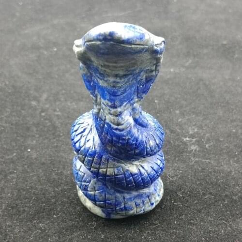 DHXYZB 7*3cm Natural gemstone crystal animal lapis lazuli fluorspar snake Carving mineral Healing fluorite statue home decor