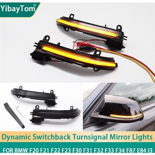 Smoke Black Dynamic Turn Signal Switchback LED Light Side Wing Mirror Light for BMW F20 F30 F31 F32 F33 F34 F36 E84 F87 i3