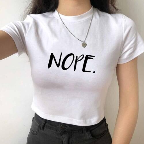 Summer Women Letter Printing T Shirt Harajuku Cotton Crop Top T-Shirts Short Sleeve Basic Tees Korean Simple Casual Female