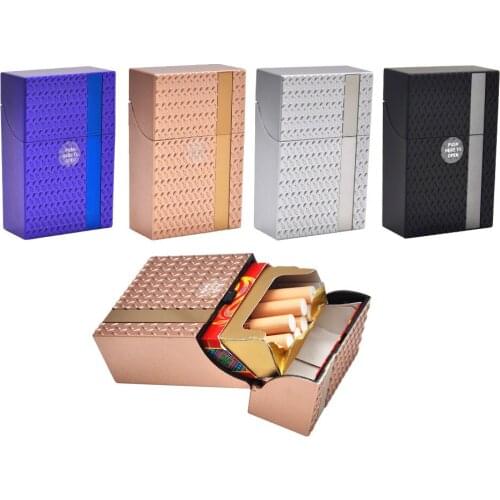 Hot Sale 1PC 5 colors Automatically opens cigarette case Plastic Cigarette Box Holder Pocket Tobacco Storage Hard Case