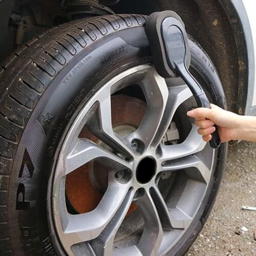 Car Wheel Polishing Sponge Washing Cleaning Long Handle Sponge Brush Car Grille Cleaner Blinds Duster Brush Auto Accessories