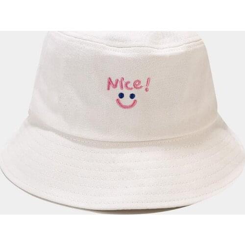 Letter Embroidery Cotton Bucket Hat Fisherman Hat Outdoor Travel Hat Sun Cap Hats for Men and Women 128