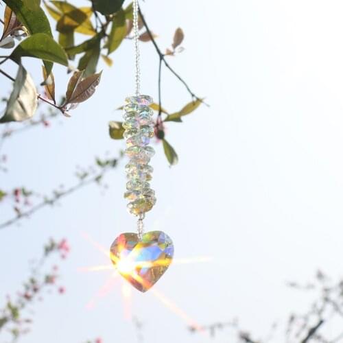 Crystal Pendant Love Heart Hanging Drop for Outdoor Indoor Garden Window Wedding Curtain Chandelier DIY Decorations