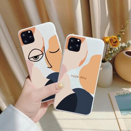 Art Retro Abstract Geometry Phone Case For iPhone 12 11 Por Max X Xsmax Xr 7 Puls 6S 7 8 Puls SE Cases Cute Soft Silicone Cover