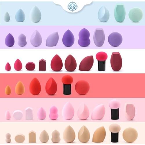 Beauty Makeup Sponge Set Mixed Cosmetic Powder Puff for Foundation Flawless Soft Water Drop Gourd Cut Shape Wet and Dry Use Tool