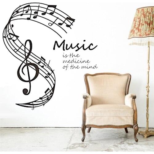 Buy Generic Music is The Medicine of The Mind Wall Stickers Murals Decals Decor Vinyl Removable FM-234