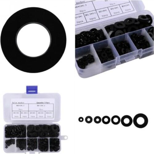 M2 M2.5 M3 M4 M5 M6 M8 Nylon Washers Plastic Insulation Spacers Seals Black 350PCS Nylon Washers Set Gasket Ring Kit