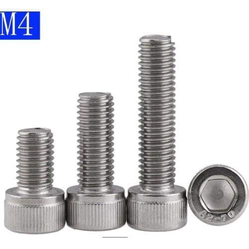 M4 x 0.7 / 4mm 304 Stainless Steel SOCKET HEAD Caps Screws Allen Hex Socket Cap Head DIN 912 A2 / 70