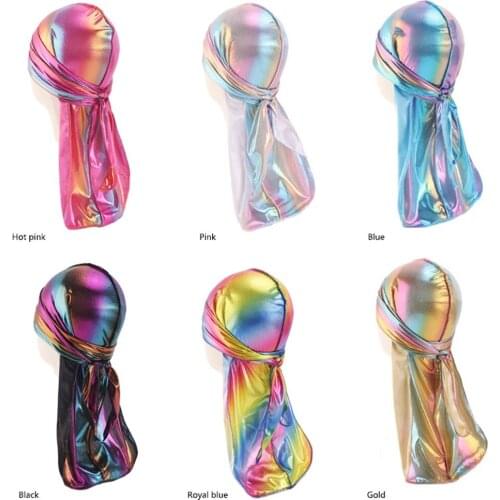 New Fashion Bright Colors Boy’s Hair Accessories Adjustable Neon Light Breathable Childrens Silk Headdress Headscarf Hat