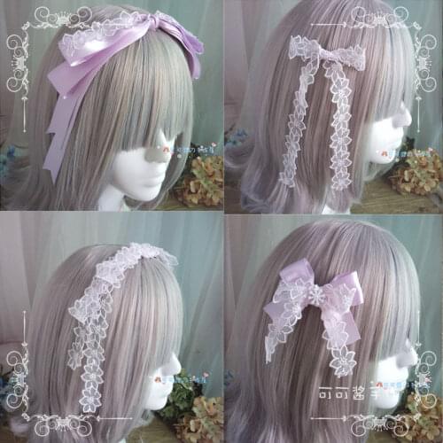 Toon purple hair hoop headwear soft sister Japanese sweet girl side clip hair accessories lolita hair band KC Lolita