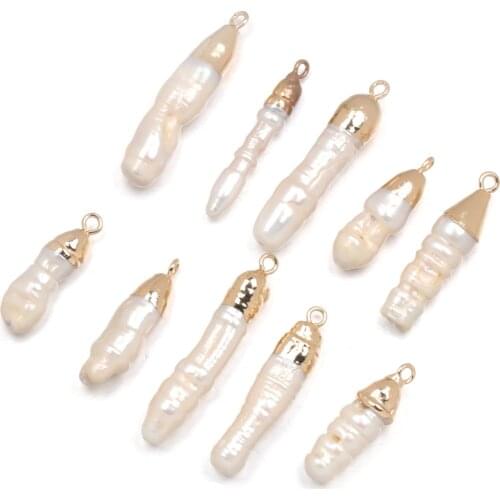 Natural Freshwater Pearl Long Shape Pearl Pendants For jewelry making DIY Accessories Fit Necklaces Size 7x22-8x35mm