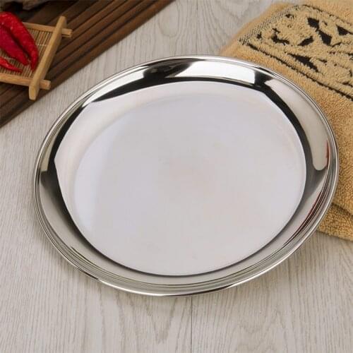 New Arrivail Stainless Steel Flat Dish Plate Double Insulated Thick Buffet Platter for BBQ Dish Plates low price high quality