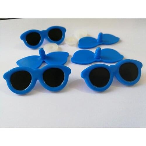 New design blue toy glasses safety toy glasses with hard washer for diy doll findings--65x27mm--50pcs/100pcs--200pcs option