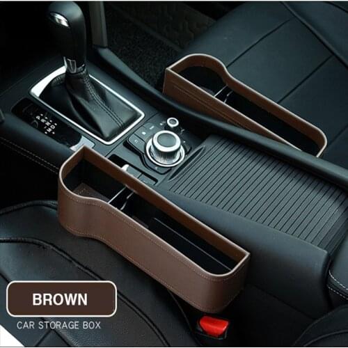 Car Seat Gap Organizer Box Drink Bottle Cups PU Leather Key Case Storage Pocket Multifunctional Car Accessories
