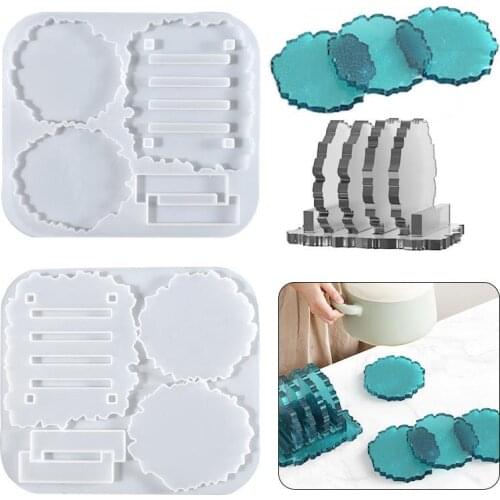 DIY Coaster Silicone Mold Handmade Coaster Storage Epoxy Resin Mold Crystal Silicone Moulds Home Decor Resin Crafts
