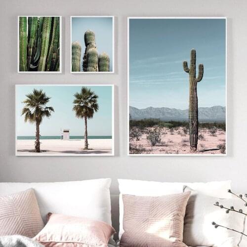 Travel Poster Seaside Coconut Tree Scenery Canvas Painting Beach Landscape Art Print Ins Wall Picture for Living Room Home Decor