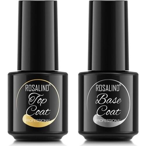 ROSALIND Gel Polish Set 2Pcs/set Base & Top Coat Sock Off UV/LED Lamp Keep Your Nails Bright And Shiny For A Long Time