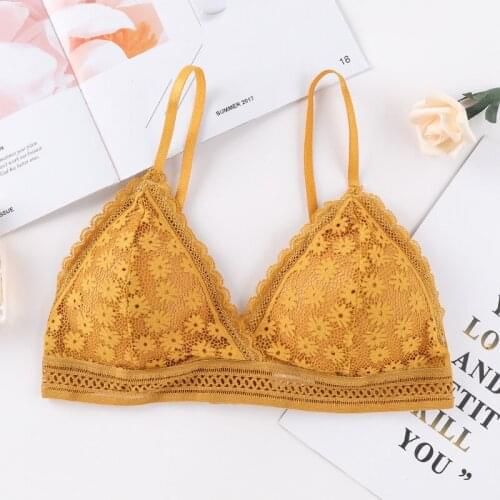 Sexy lace bra women 2020 New solid Sling Sports Push Up bralette women fitness lingerie feminina