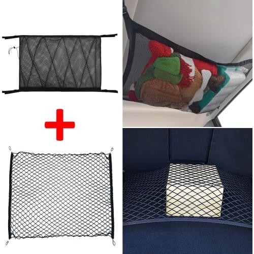 Car Trunk Net Car Ceiling Storage Net Nylon Organizer Storage Bag Car Interior Mesh Portable Auto Interior Storage Organizer Net